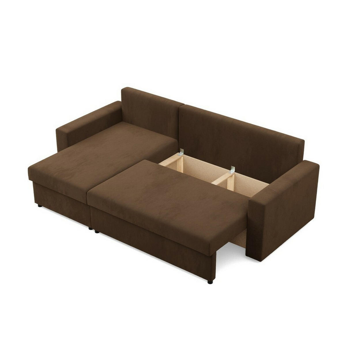 ECKSOFA Neo mit gerader Armlehnen braun - Braun, Textil (231/140cm) - SIMKAM Furniture