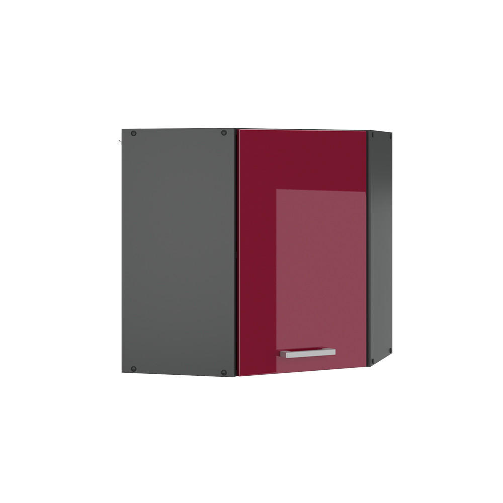ECKHÄNGESCHRANK R-Line Rot Hochglanz 57 cm - Bordeaux/Anthrazit, Holzwerkstoff (57/60/34.1cm) - Vicco