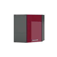 ECKHÄNGESCHRANK R-Line Rot Hochglanz 57 cm - Bordeaux/Anthrazit, Holzwerkstoff (57/60/34.1cm) - Vicco