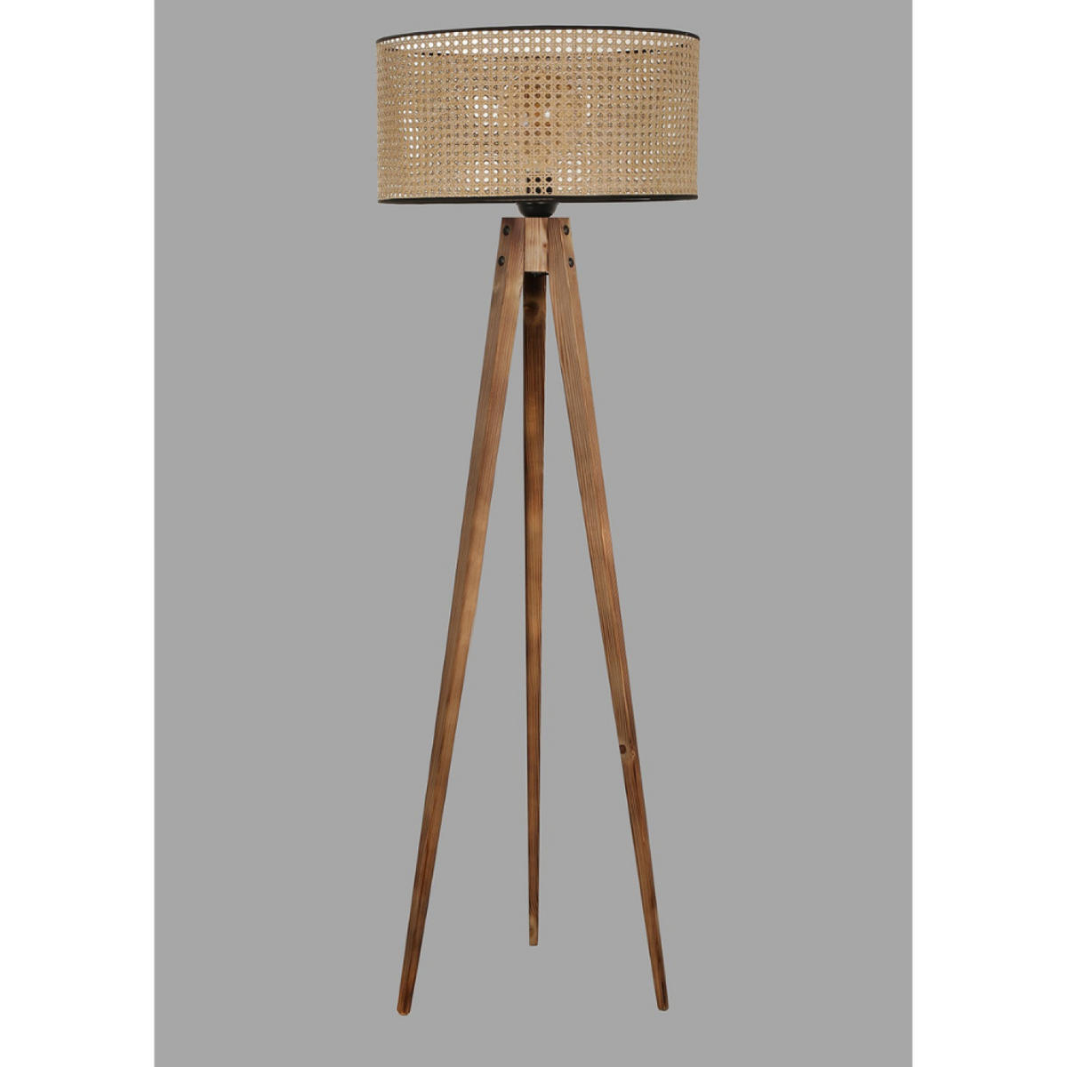 STEHLAMPE romane farbe holz 40w - Braun, Holz (153/45/24cm) - Concept Usine