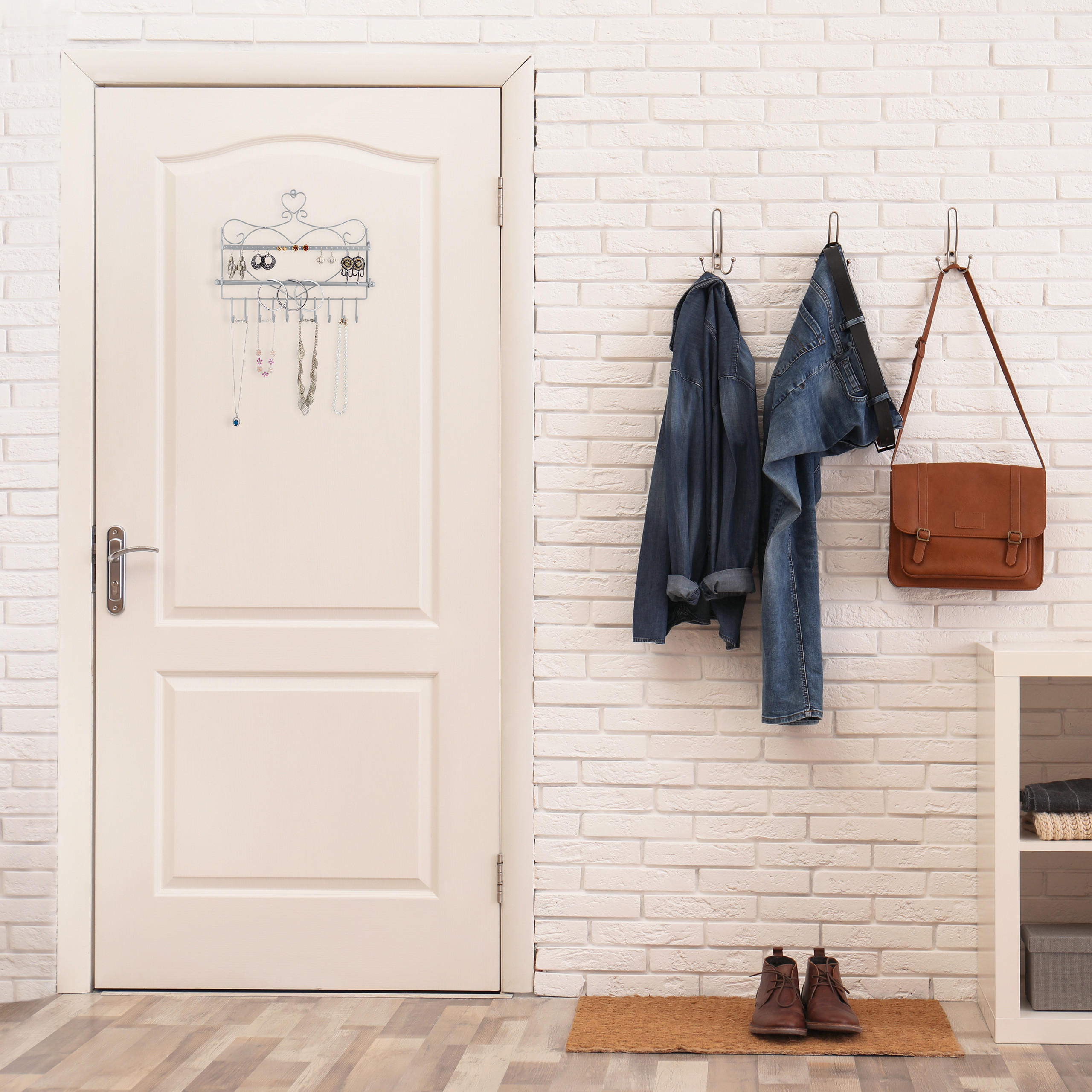 WANDSCHMUCKHALTER - Silberfarben, Metall (36.5/30/3.5cm) - Relaxdays