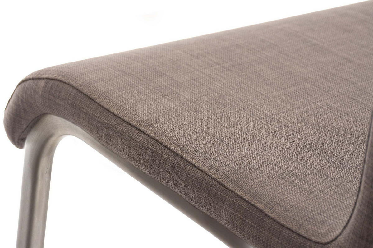 BARHOCKER Stoff grau - Edelstahlfarben/Grau, Textil/Metall (41/80/46cm) - CLP