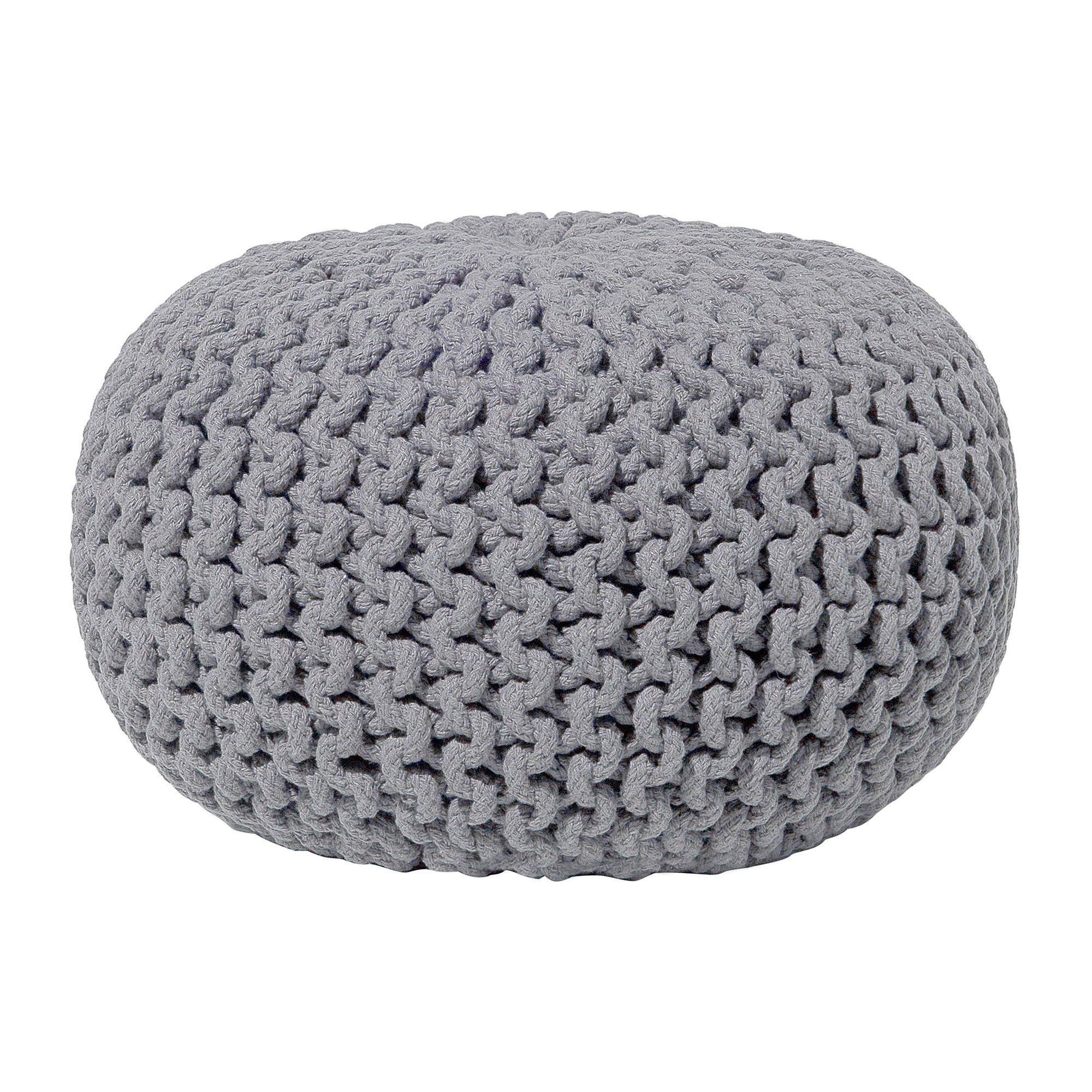 POUF Conrad 40/40/25 cm - Grau, Naturmaterialien/Textil (40/25/40cm) - Beliani