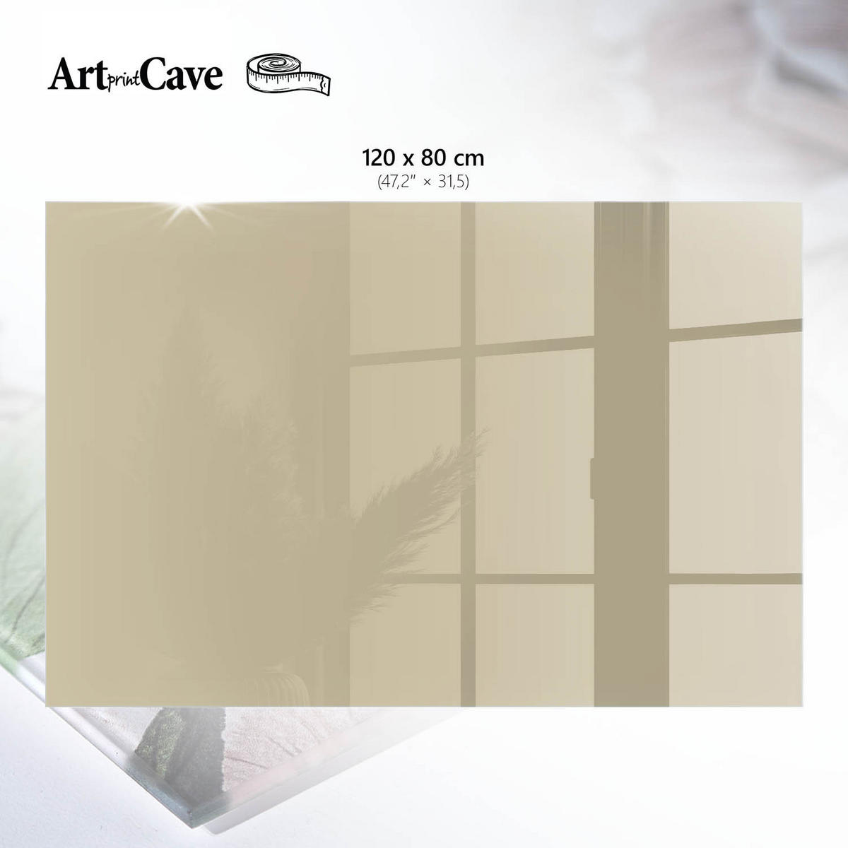 TISCHPLATTE 120x80 cm – Gedämpftes Braun - Grau, Glas (120/80/0.4cm) - Wallfluent