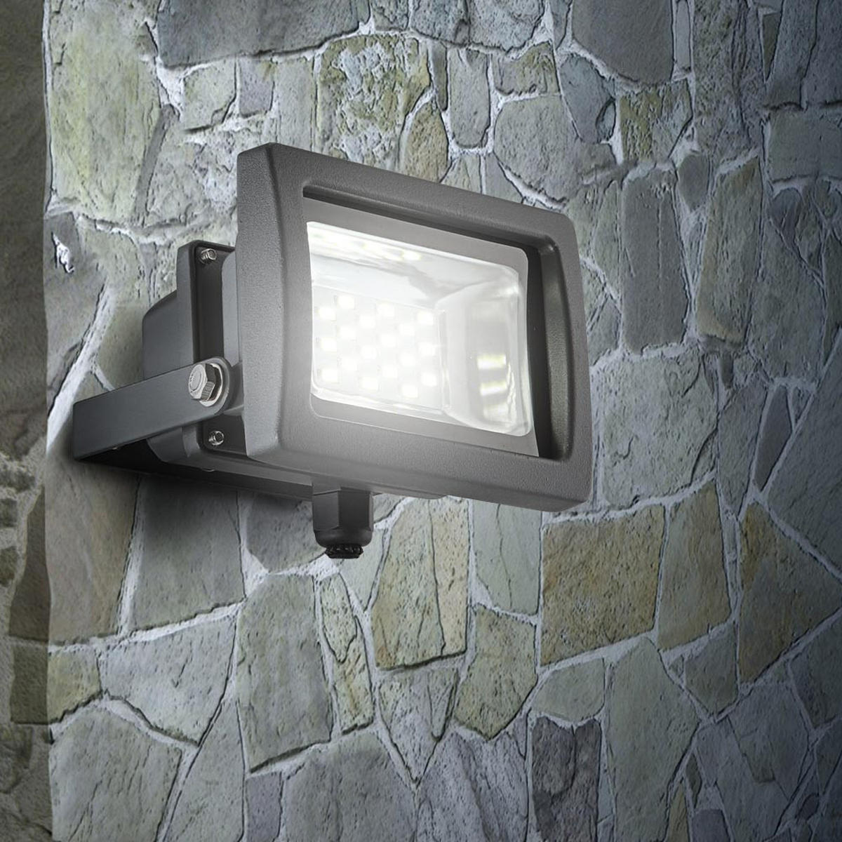 LED BAUSTRAHLER Aluminium Grau - Anthrazit, Glas (14.6/11.5/15cm) - Globo Lighting