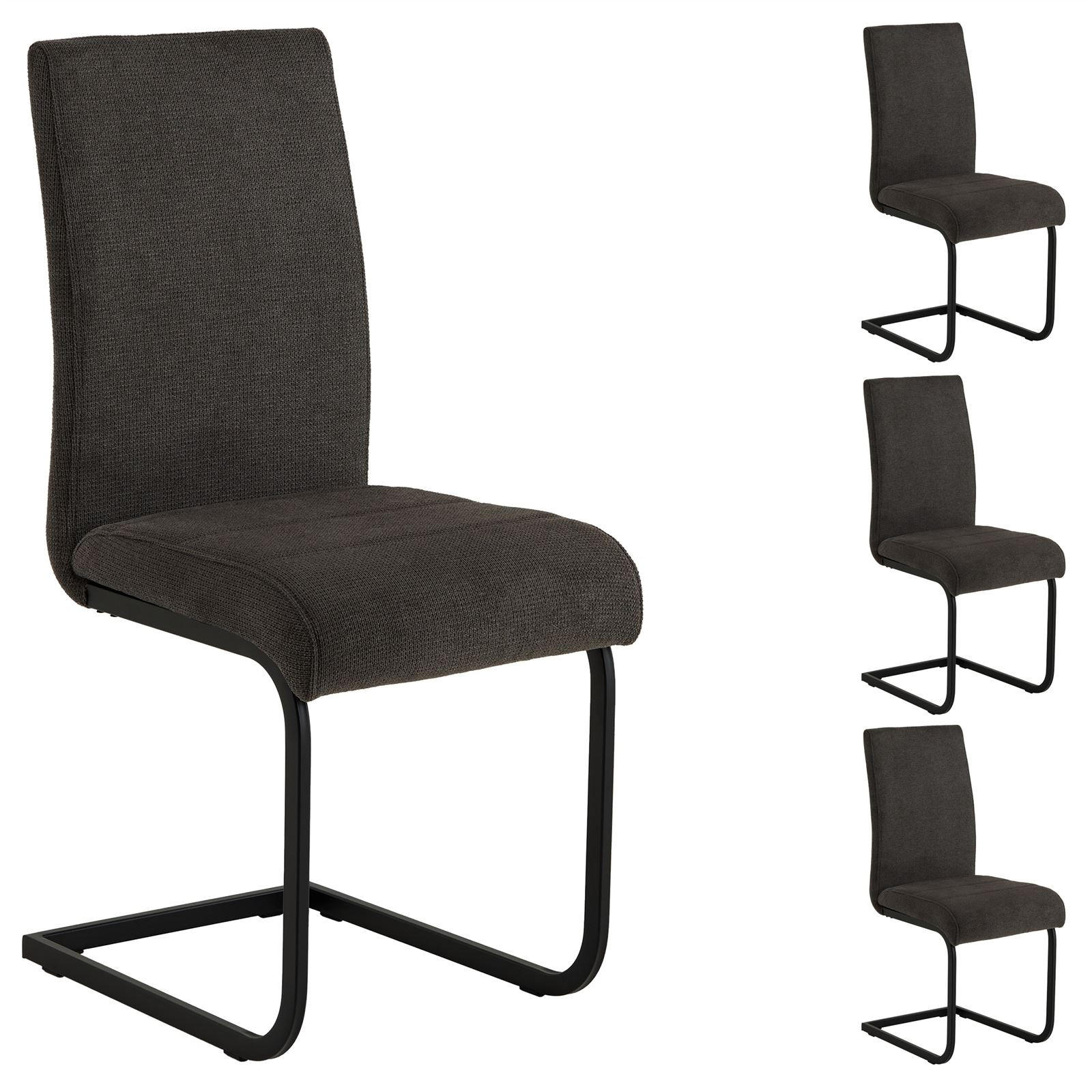 SCHWINGSTUHL LETTICIA 4ER-SET - Anthrazit, Textil (42/96/57cm) - IDIMEX