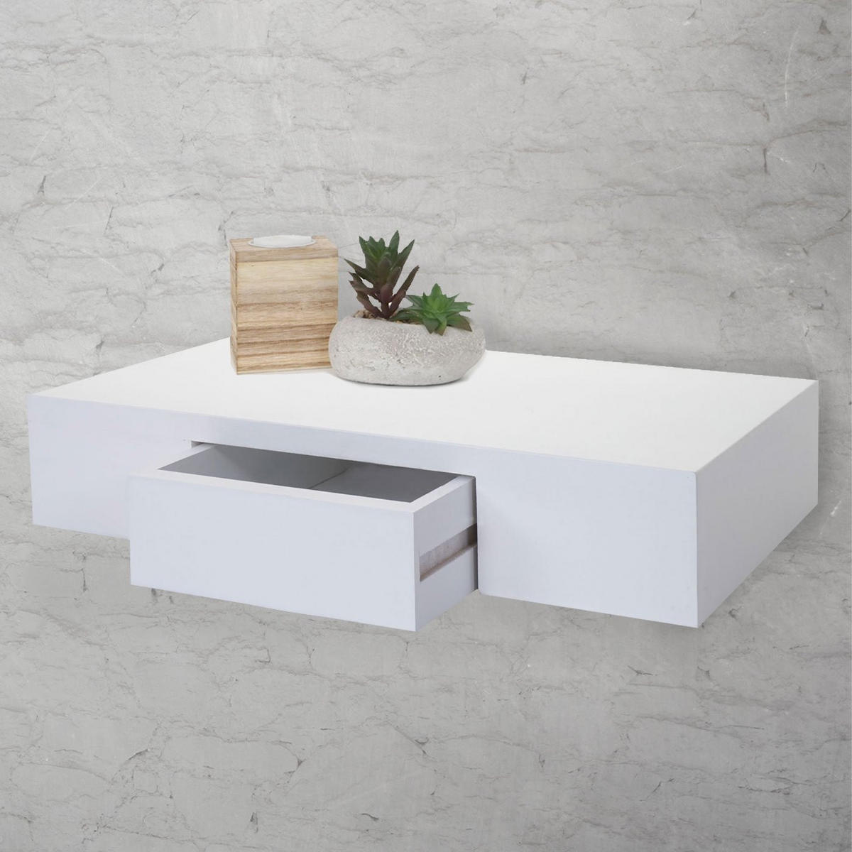 WANDREGAL Reinweiß - Weiß, Holz (40/8/25cm) - MCW