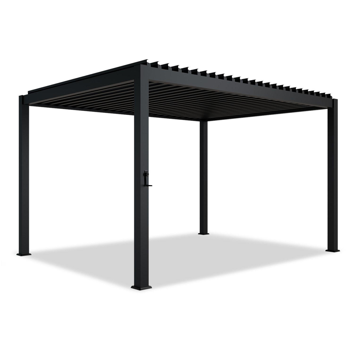 PERGOLA/ LAMELLENDACH Tahiti 3x4 m anthrazit - Anthrazit, Metall (392/240/400cm) - Juskys