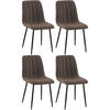 STUHL 4er Set Stoff Braun - Schwarz/Braun, Textil/Metall (45/88/53cm) - CLP