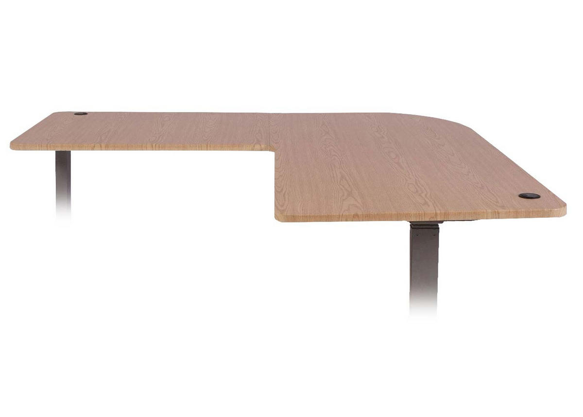 TISCHPLATTE FÜR ECK-SCHREIBTISCH Hellbraun - Naturfarben, Holz (97/177/2cm) - MCW