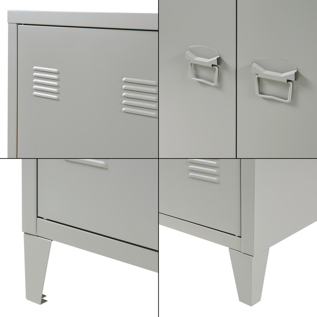 METALLSCHRANK Oripää - Dunkelgrau, Metall (75/110/33cm) - [en.casa]