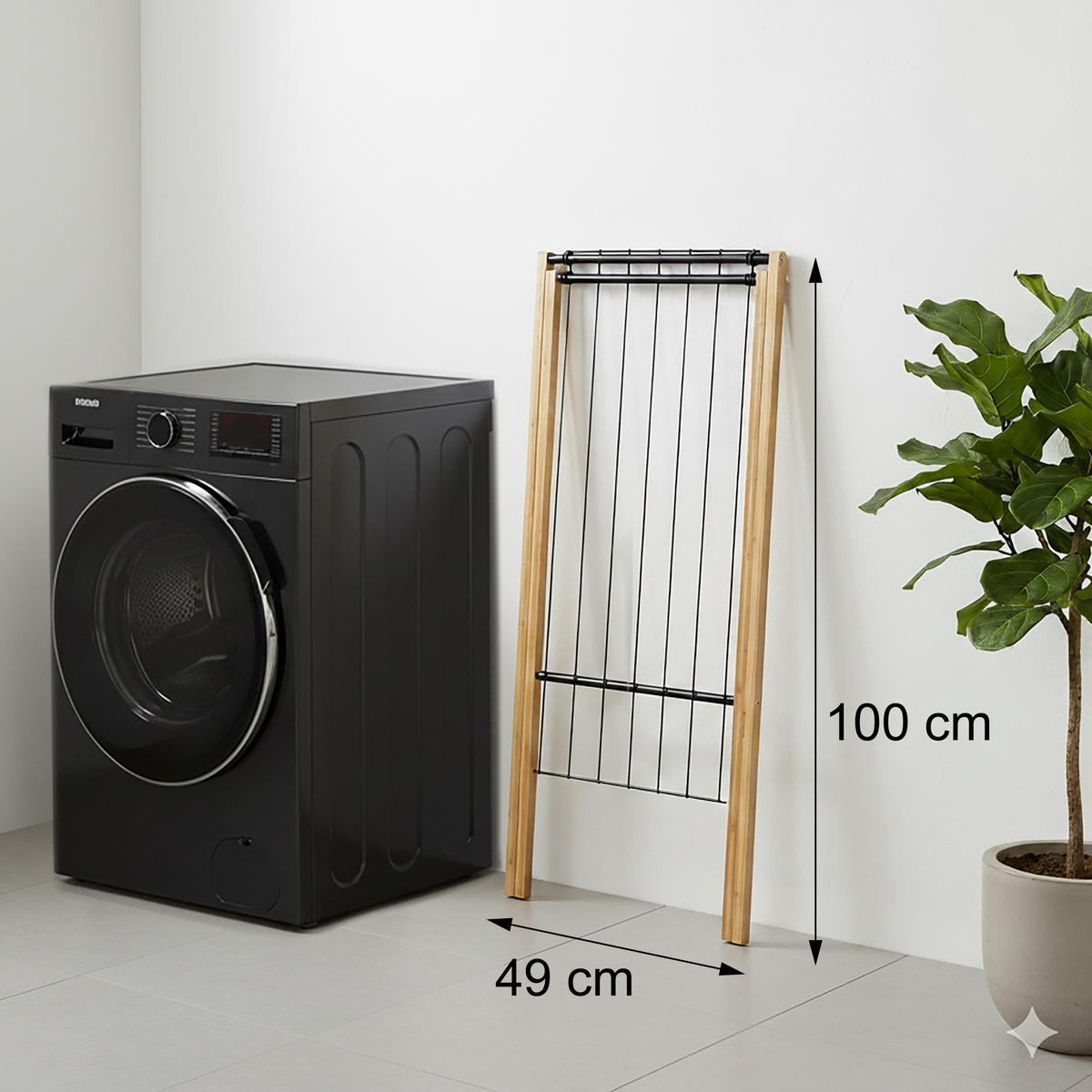 SUŠIAK na prádlo - viacfarebná, kov/drevo (79/77/49cm) - Relaxdays