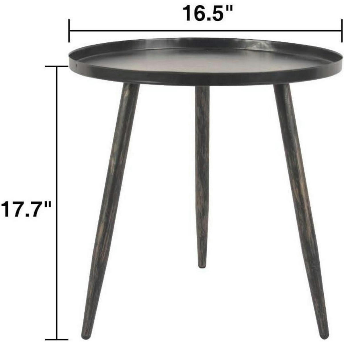 BEISTELLTISCH Metall Schwarz/Gold 45 cm - Braun, Metall (42/42/45cm)
