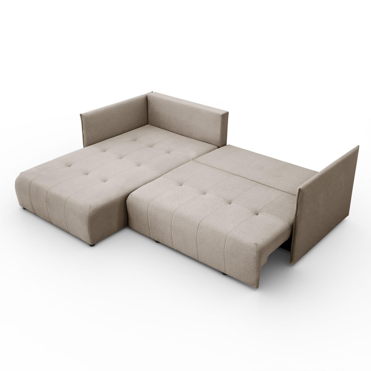 ECKSOFA L-Form Hannover stoff Castel Beige Links - Beige, Holz (188/246cm) - Kaiser Möbel
