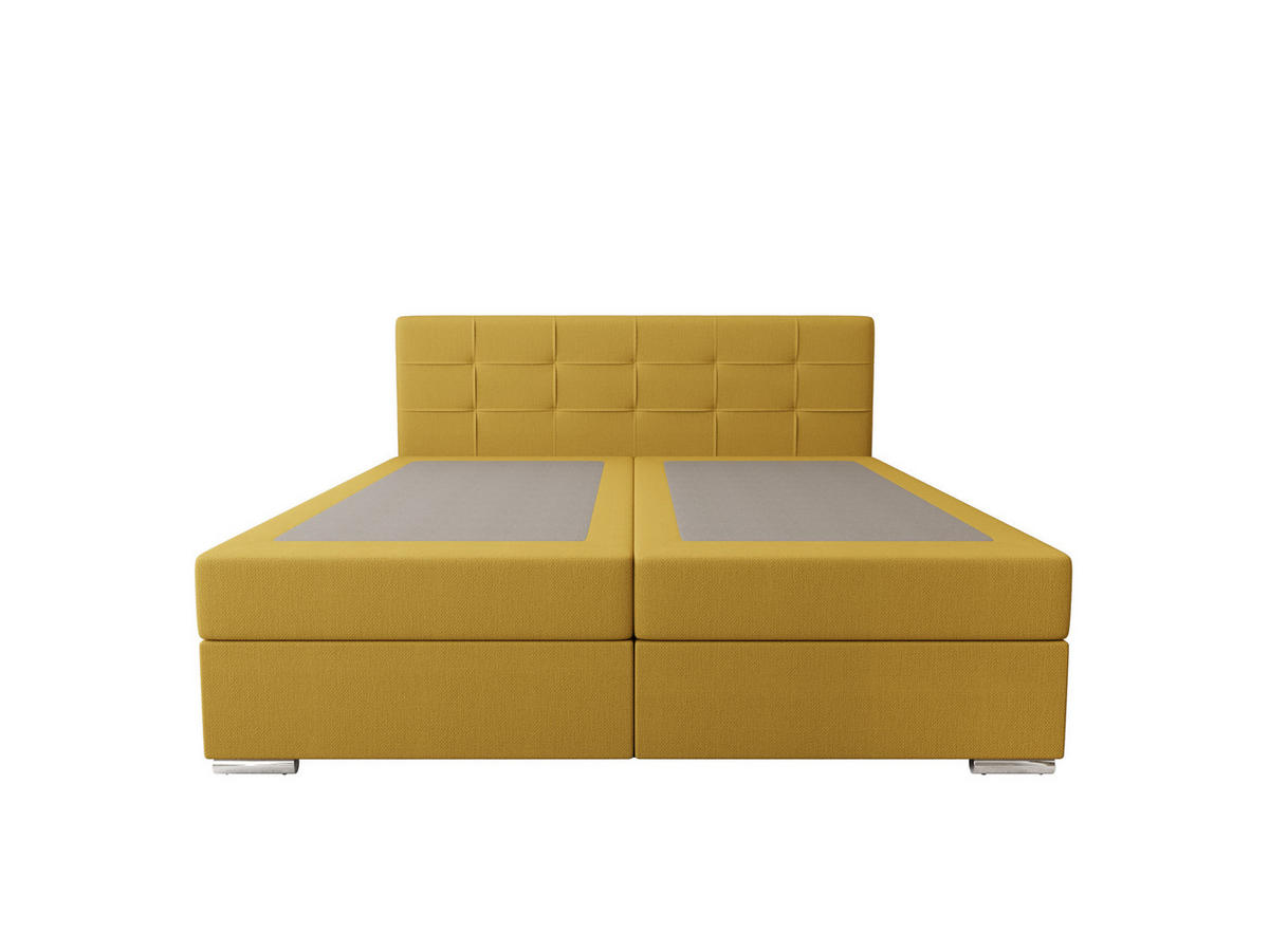 BOXBETT ZILANO 1 mit Matratze H3 und Topper 180x200 Cosmic 120 - Gelb, Holz/Textil (180/200cm) - Bedante