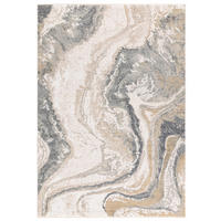 TEPPICH Velours abstrakt Marmoroptik pflegeleicht strapazierfähig Naturtöne SIENA-Elsa, Grau-Beige 200x300 cm - Grau, Textil (200/300cm) - KADIMA DESIGN