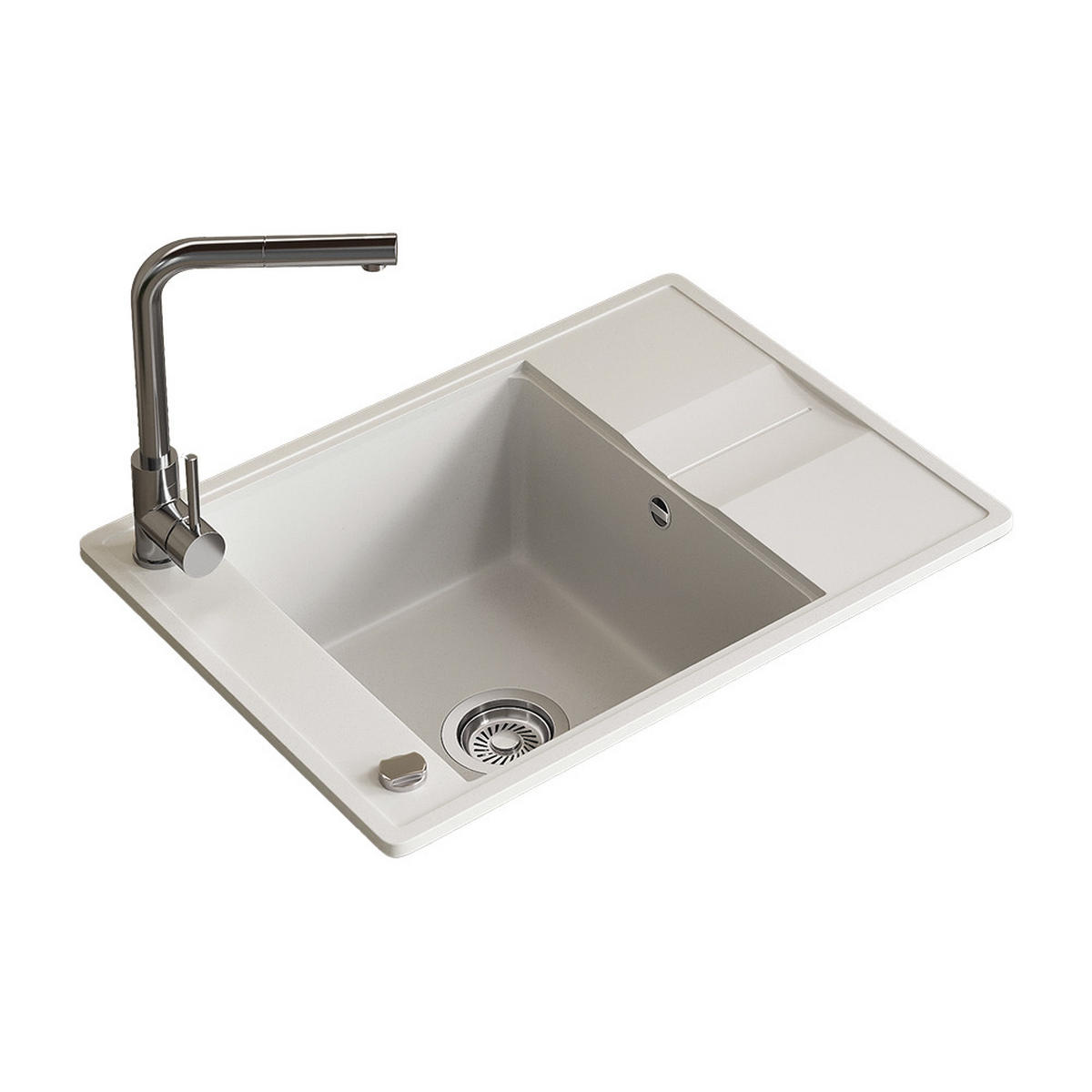 SPÜLBECKEN Osaka Weiß 67 x 50 cm - Weiß, Keramik (67/20/50cm) - Bergstroem