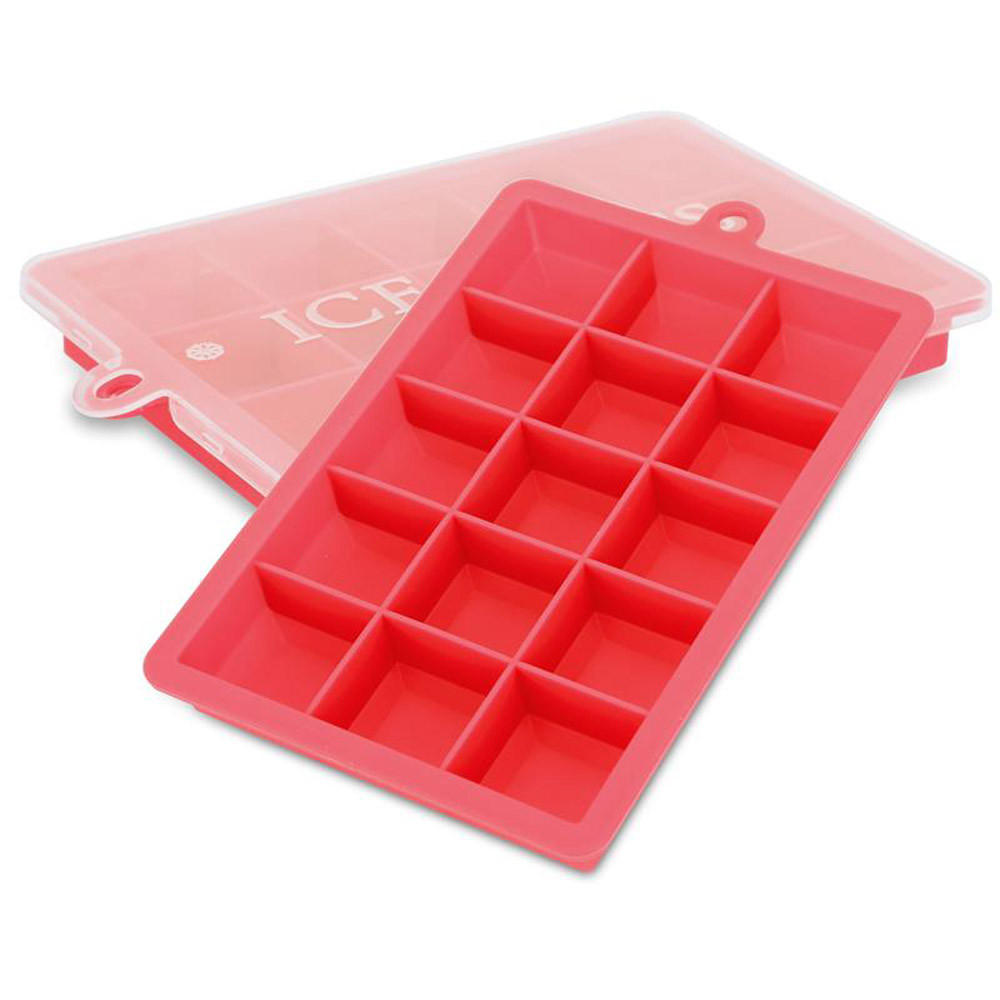 EISWÜRFELFORM 2er Set - Rot, Kunststoff (13/2.5/18cm) - Intirilife