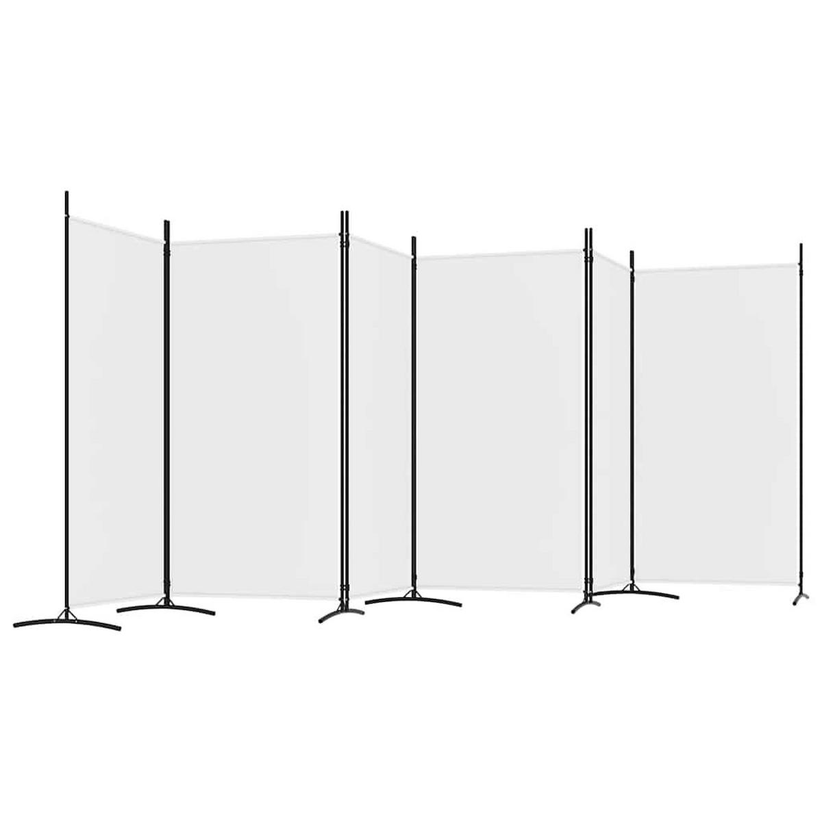 PARAVENT 6-teilig Weiss 520/180 Cm Stoff - Weiß, Textil (520/180/0.1cm) - vidaXL