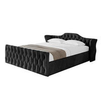 POLSTERBETT mit Bettkasten, Fußteil und Lattenrost, Boxbett mit Matratze H3/H4 - ZORAN-Z-V1 120x200 Schwarz - Schwarz, Holzwerkstoff/Textil (120/200cm) - ALTDECOR