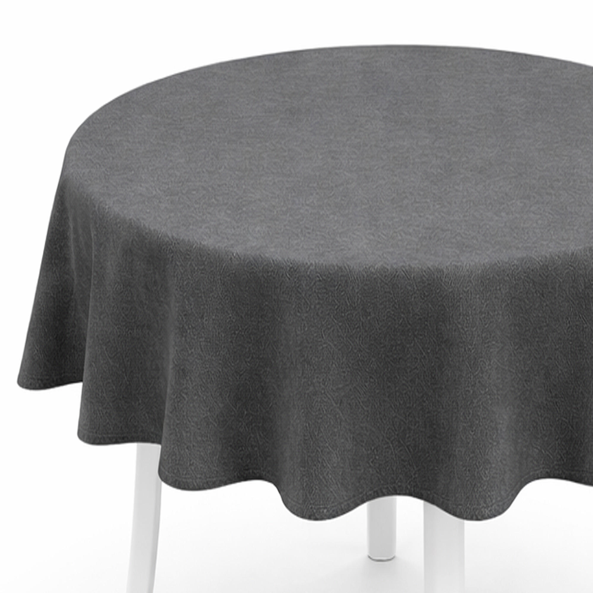 TISCHDECKE Garten Weichschaum Ø140cm - Anthrazit - Anthrazit, Kunststoff (140/140cm) - Bestlivings