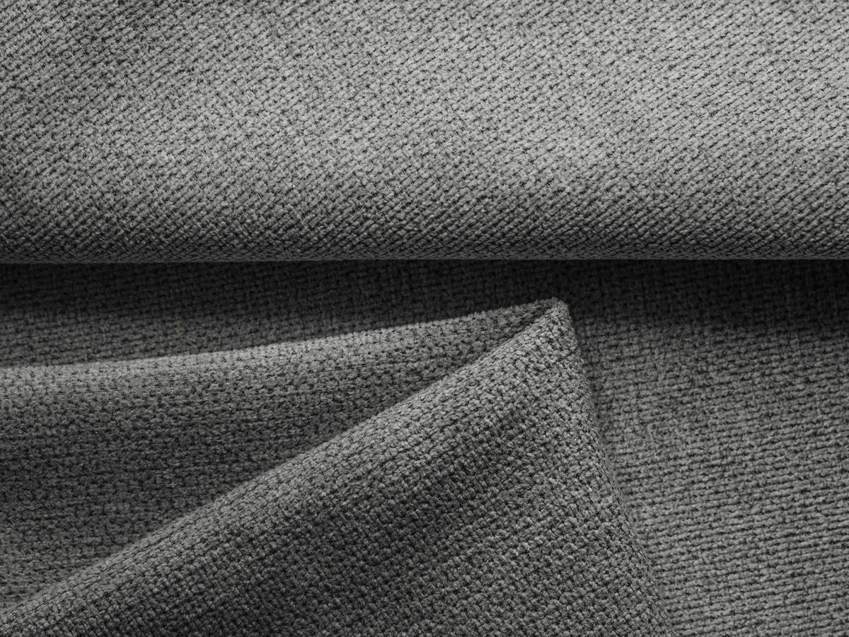 WOHNLANDSCHAFT Chenille Stoff Grau - Schieferfarben/Schwarz, Kunststoff/Textil (290/86/148cm) - Makamii