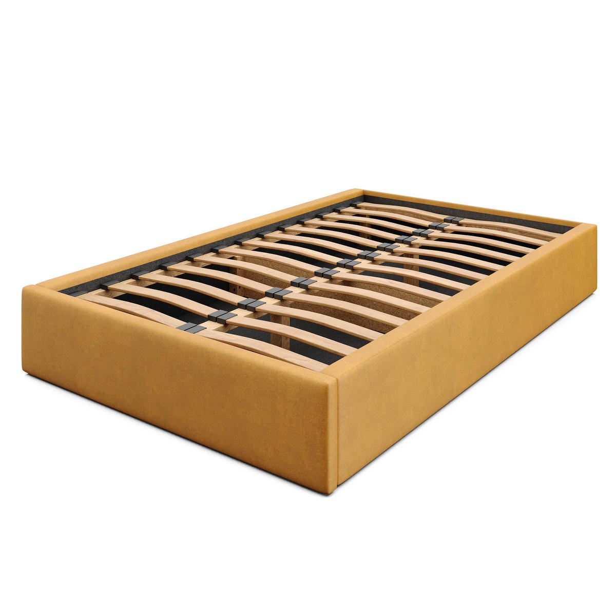 POLSTERBETT 120x200cm Bett mit Stauraum Lattenrost Gelb - Gelb, Holz/Holzwerkstoff (120/200cm) - Muralo