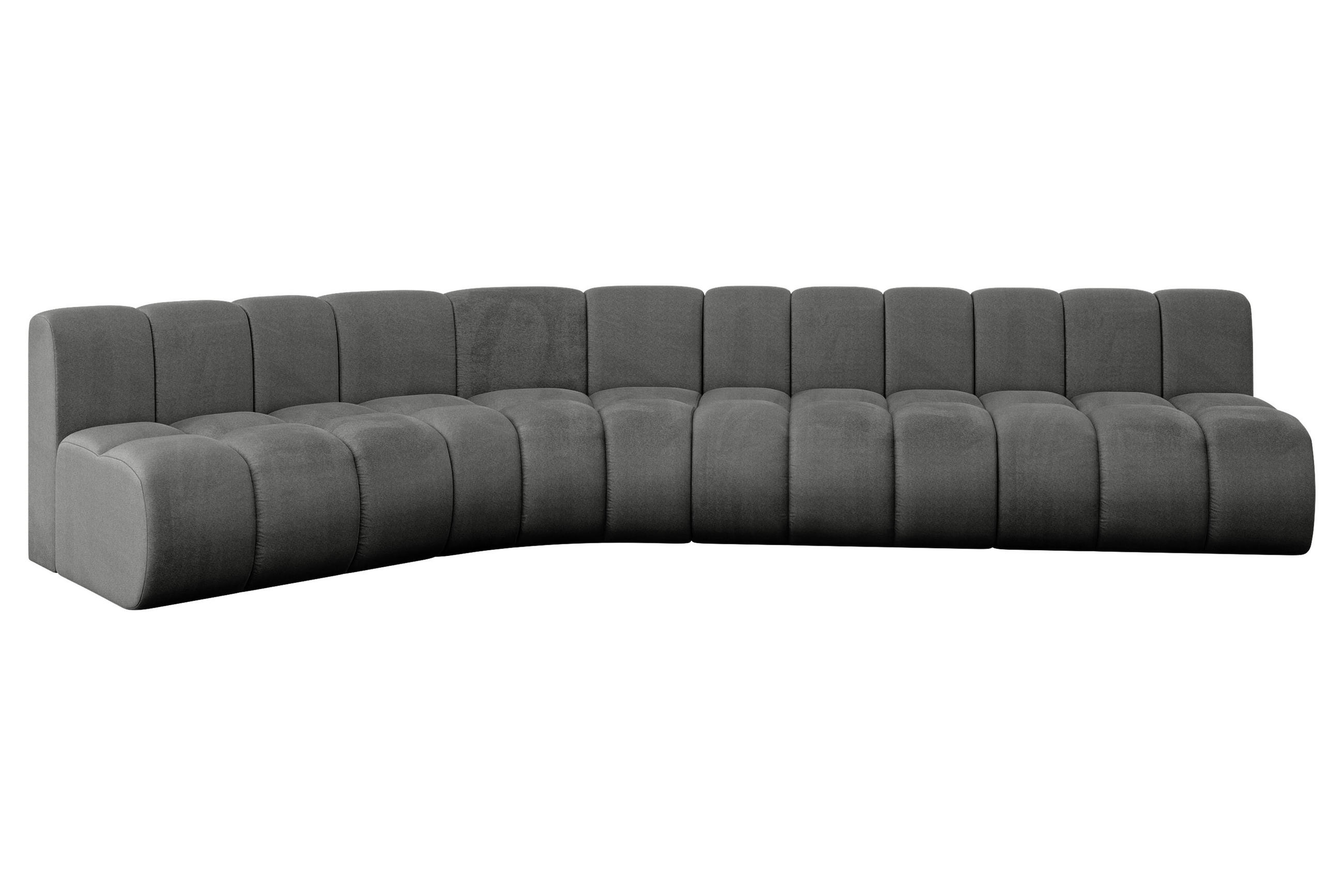 ECKSOFA modulares Sofa Montra-L2 - 381x174x70 cm Dunkelgrau - Dunkelgrau, Holzwerkstoff/Textil (381/174cm) - ALTDECOR
