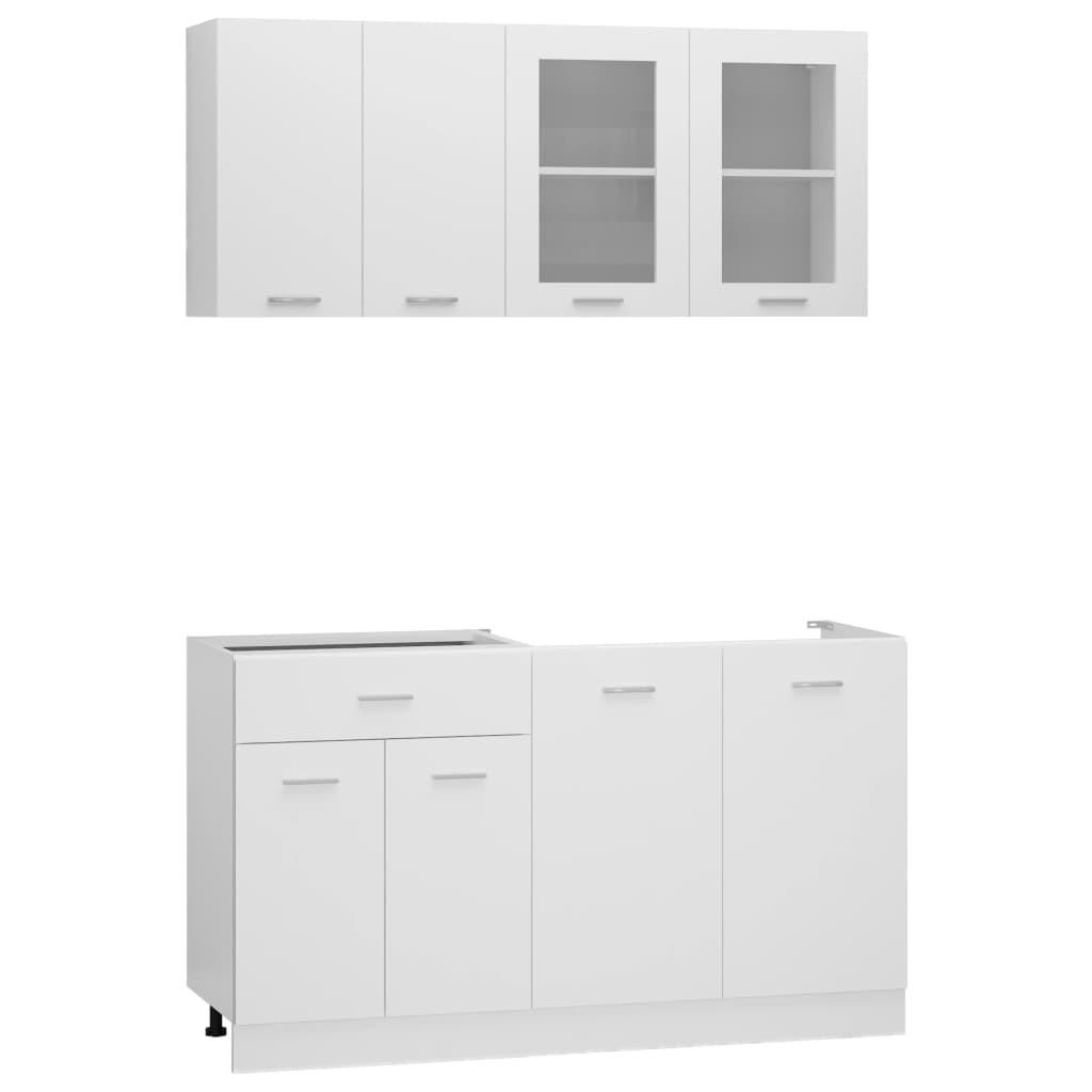 KÜCHENZEILE 4Er Set Lyon Weiss Holzwerkstoff - Weiß, Holzwerkstoff (80/81.5/46cm) - vidaXL