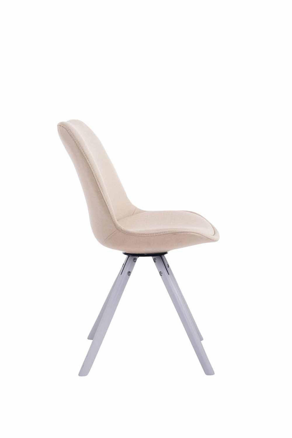 STUHL Stoff Creme - Creme/Weiß, Holz/Textil (48/84/56cm) - CLP