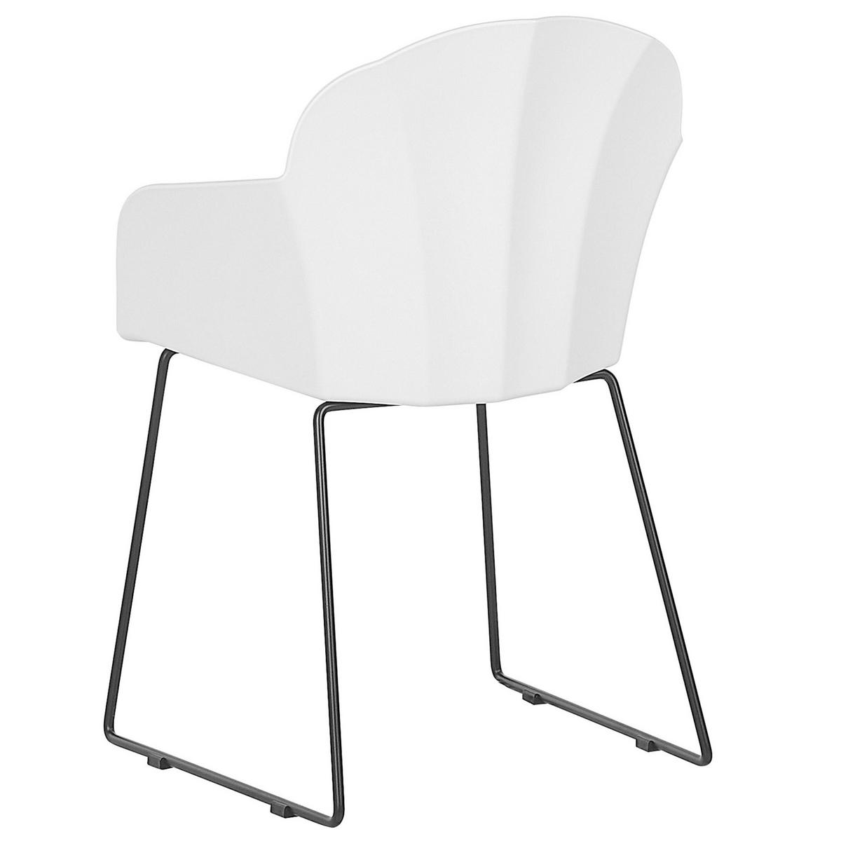 ÉTKEZŐSZÉK 2 darabos Szett Műanyag Fehér Sylva - fehér, műanyag/fém (58/85/54cm) - Beliani