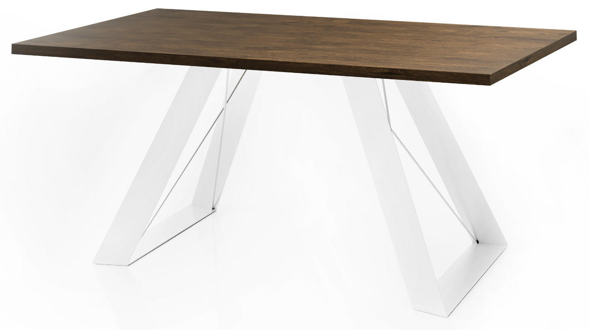 ESSTISCH Colter Weiß rechteckig ausziehbar, Lefkas Eiche 160-260/90/76 cm - Alteiche/Weiß, Holzwerkstoff/Metall (160/90/76cm) - WFL GROUP