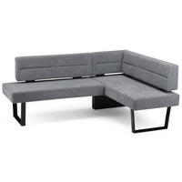 ECKBANK Doralyn für 5 Personen Metall+Microfaser Schwarz/Grau - Schwarz/Grau, Kunststoff (195/155cm) - 58aufmkessel