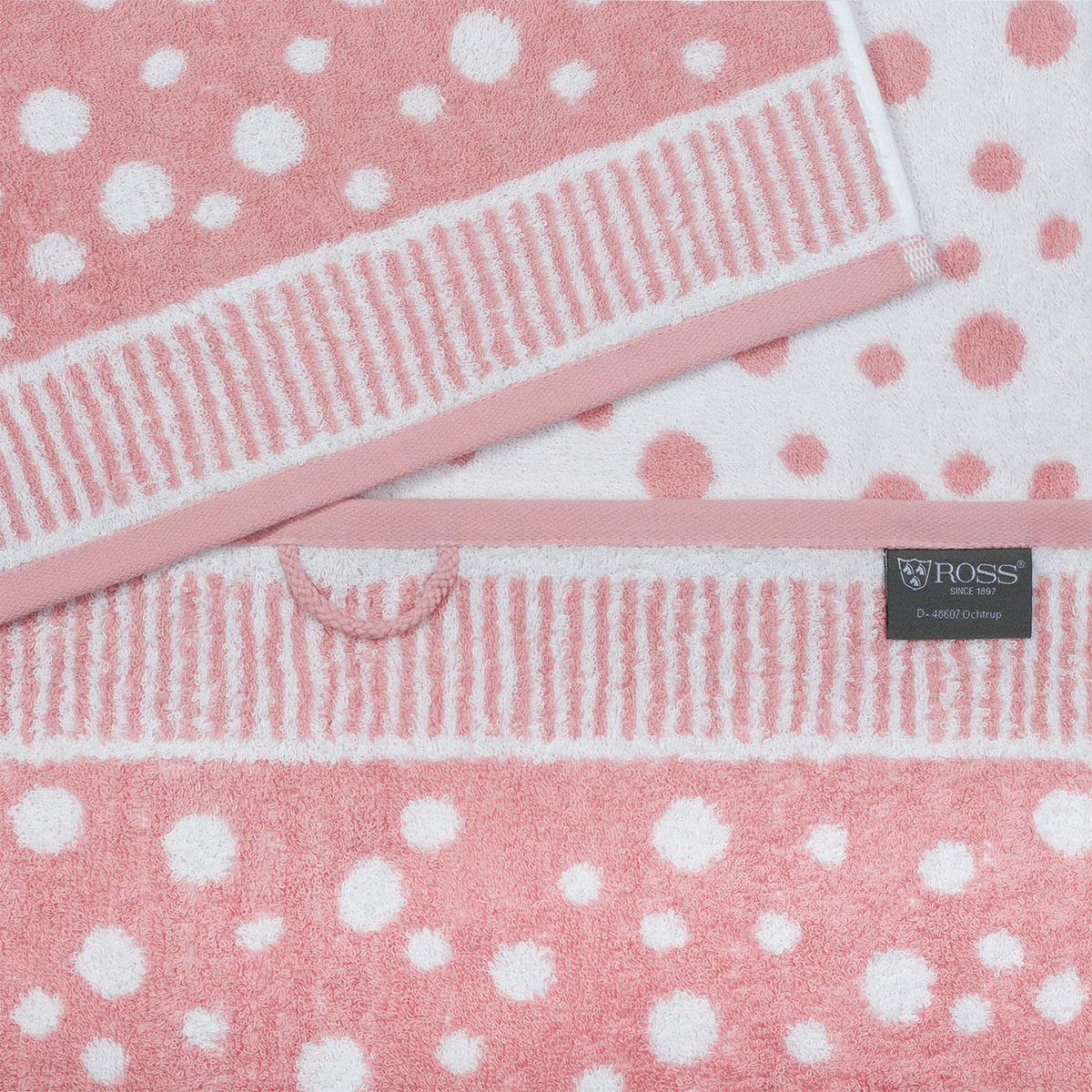 FROTTIERSET Punkte allover 6-teilig - Rosa, Textil (50/100cm) - Ross