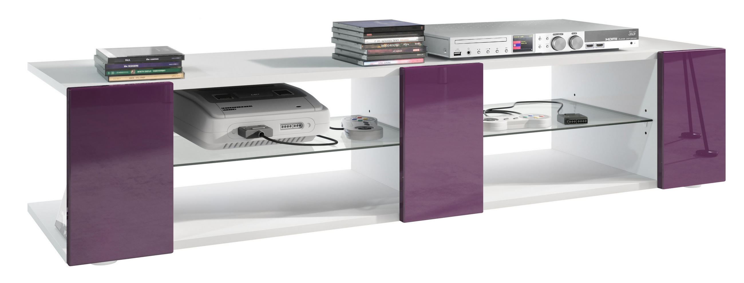 Vladon Lowboard Brombeere 134x29x39 cm