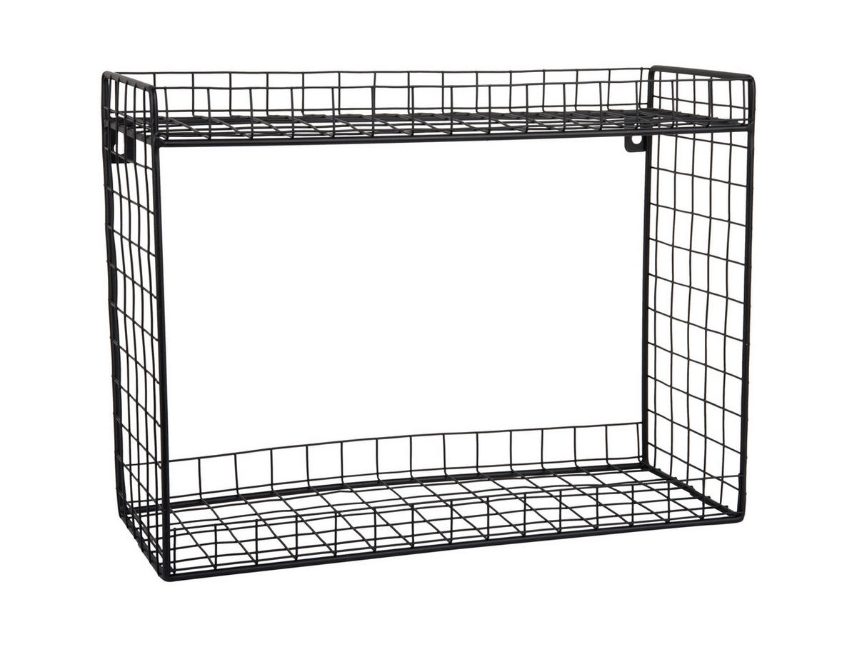 WANDREGAL Reja 40/15/30 cm - Schwarz, Metall (15/30/40cm) - Present Time