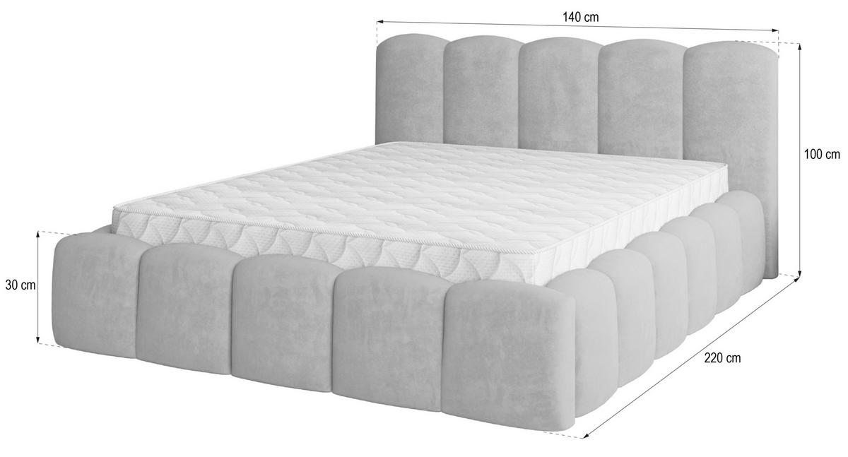 POLSTERBETT FALINA K 120x200 cm mit Bettkästen - Rosa - Rosa, Holz/Textil - MASSENO