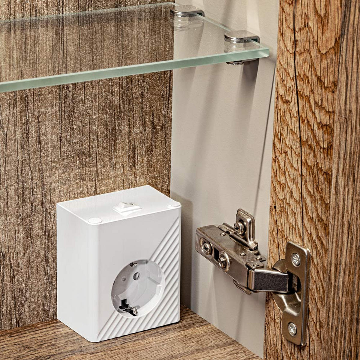 SPIEGELSCHRANK Puebla-56 - Beige, Holzwerkstoff (80/65/17cm) - Lomado