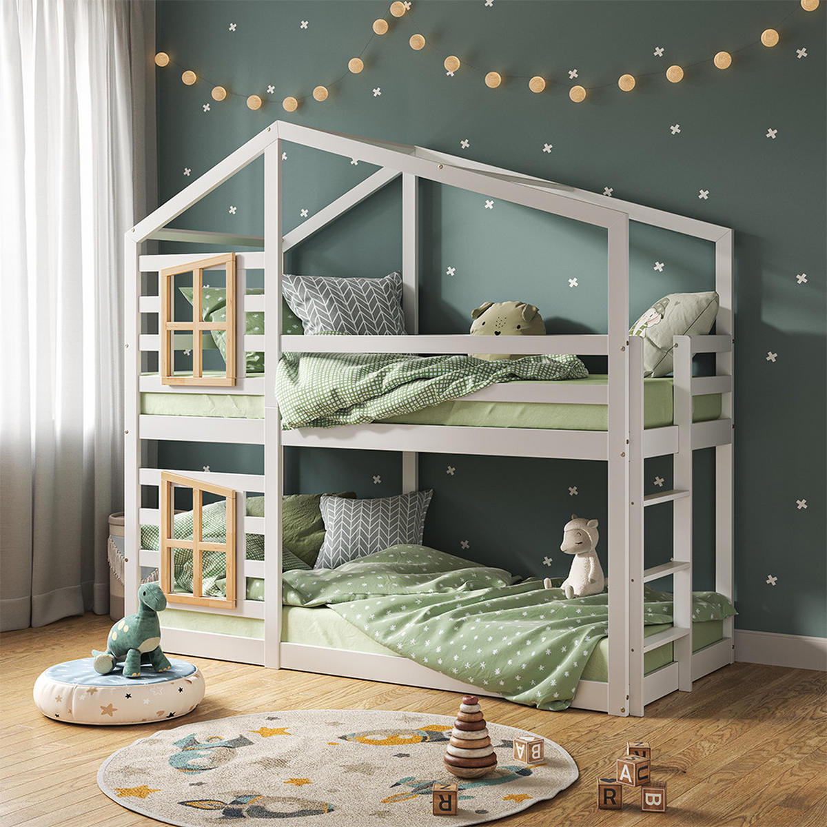 ETAGENBETT Maja Weiß 90x200 cm - Weiß, Holz (90/200cm) - VitaliSpa