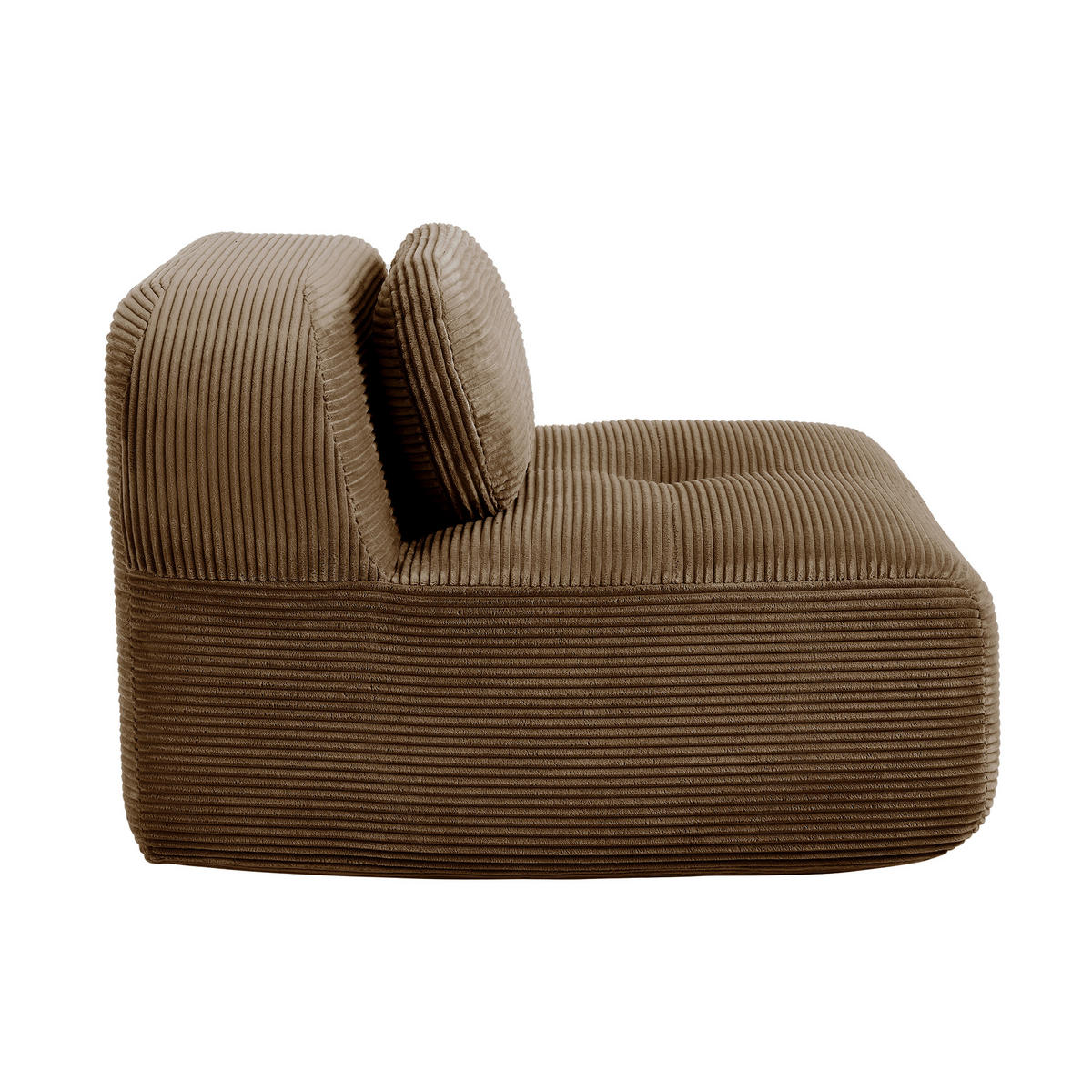 POHOVKA Hnědá modulární bez područek z manšestru - hnědá, textil (90/75/103cm) - Urban Meuble