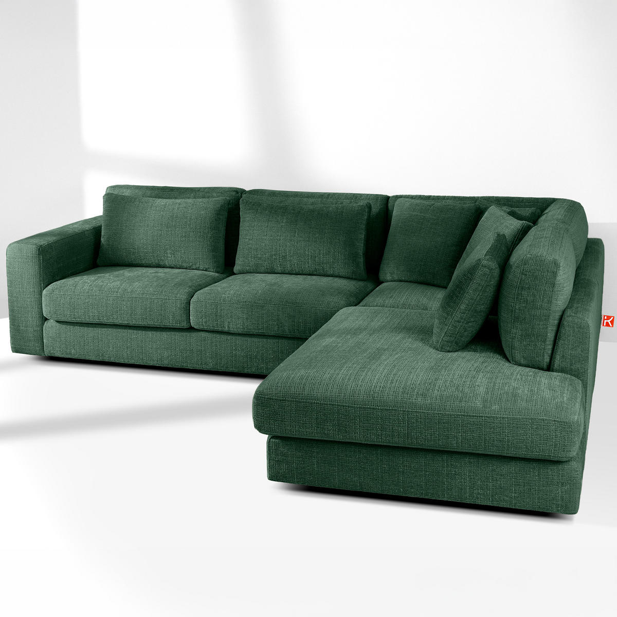 ECKSOFA rechts VERUS - Grün, Holz/Holzwerkstoff (297/248cm) - KONSIMO®