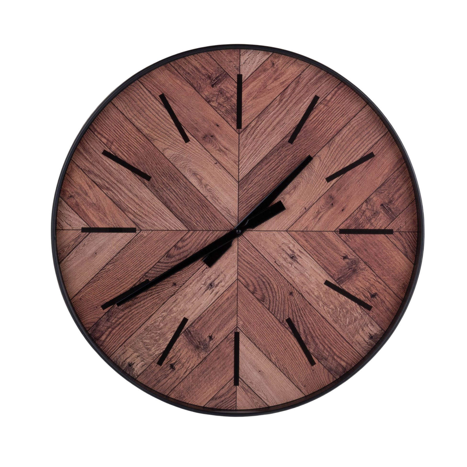 WANDUHR Holzimitat Ø 50,8 cm - Braun, Kunststoff (50.8/4.8/50.8cm) - Home Styling Collection