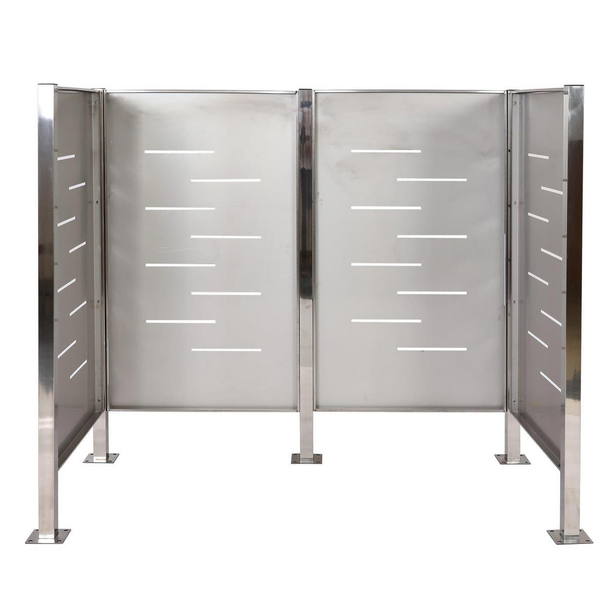 MÜLLTONNEN-ZAUN 150x165x85cm Silber - Silberfarben, Metall (165/150/85cm) - PROREGAL