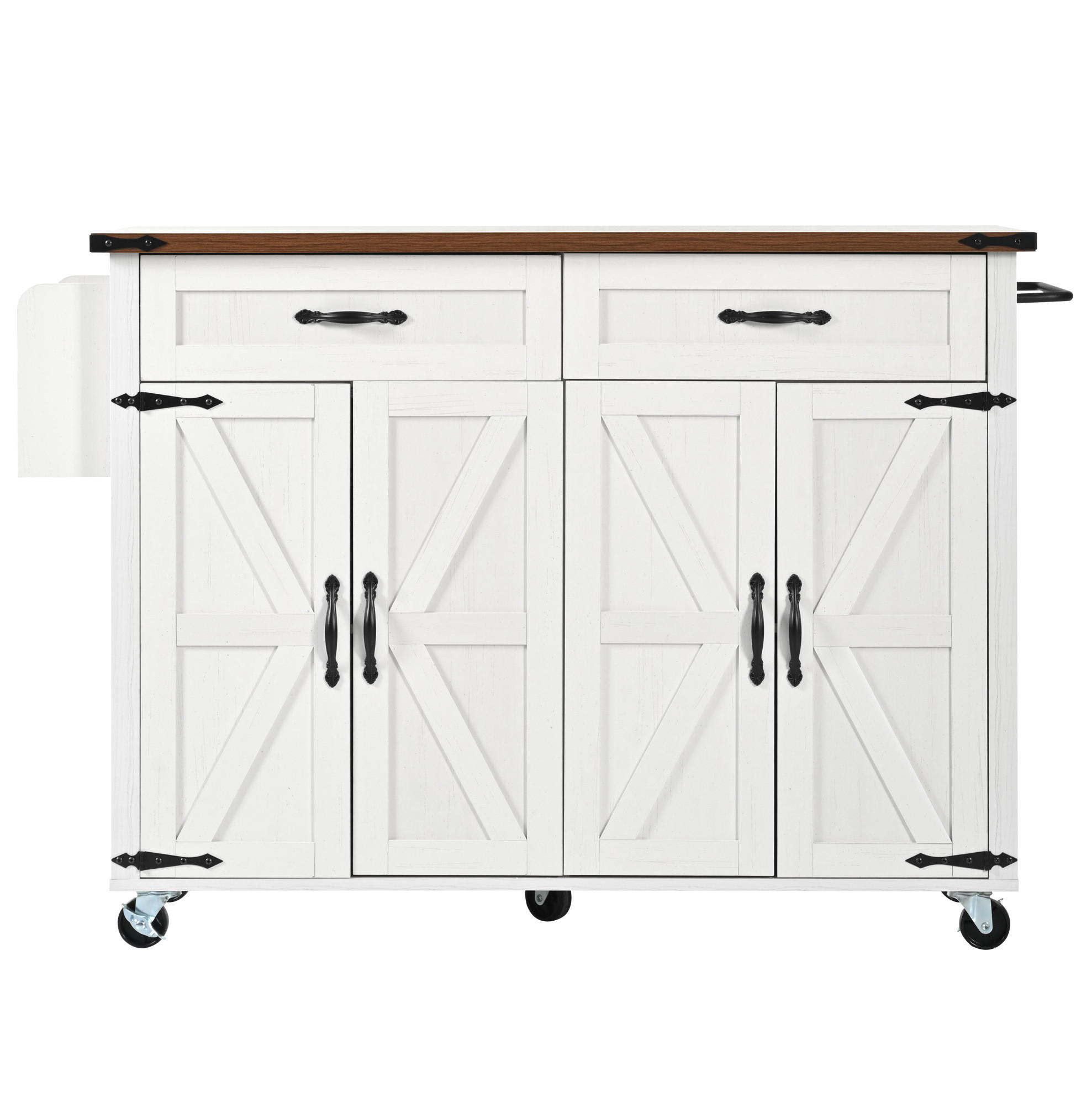 KÜCHENINSEL 140/45/93 cm aus MDF mit klappbarer Arbeitsplatte Weiß - Weiß, Holzwerkstoff (140/93/72cm) - Modenvie