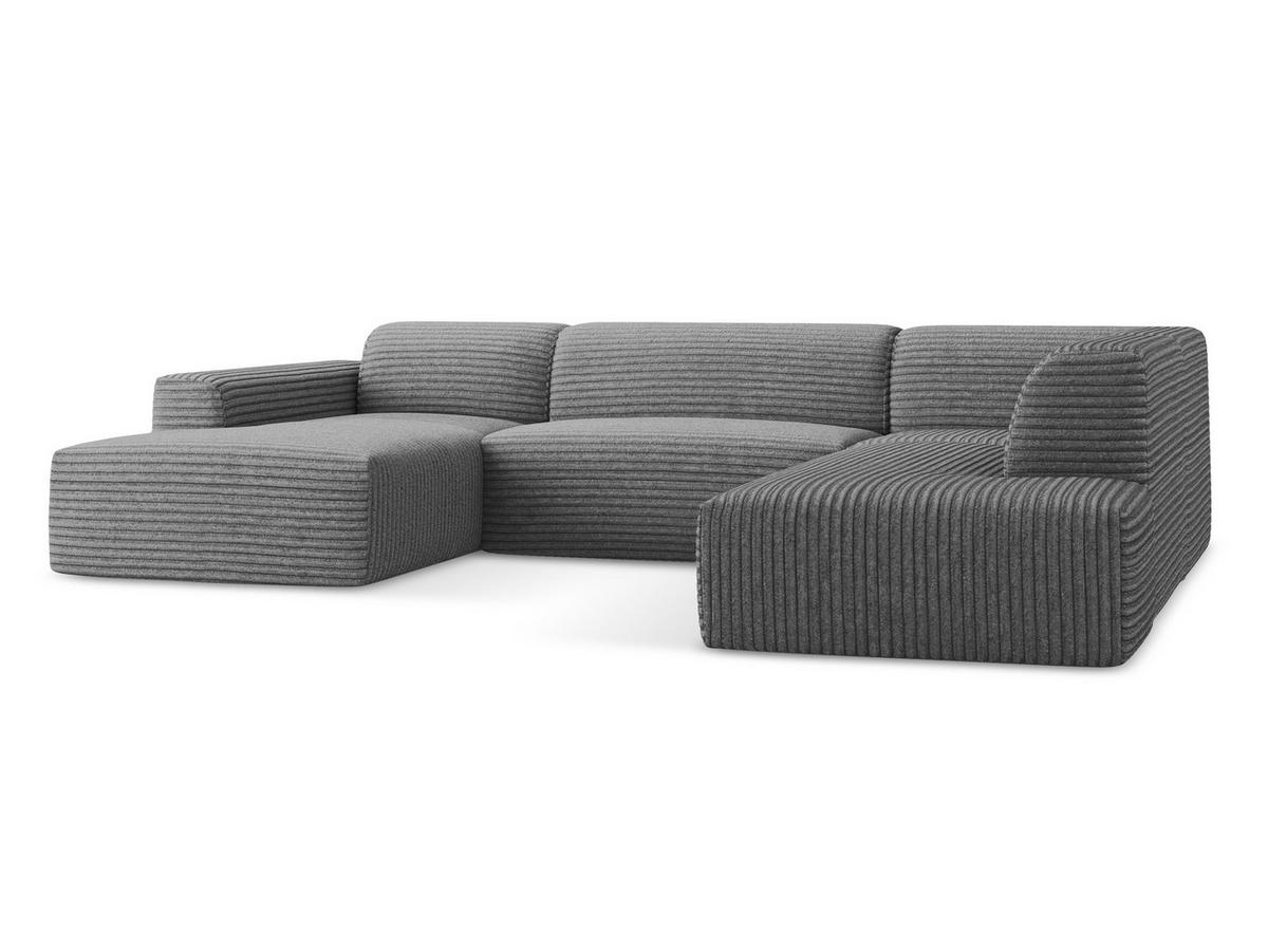 POUF Samt Stoff Blau - Türkis/Schwarz, Holzwerkstoff/Kunststoff (75/41/90cm) - Makamii