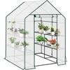 FOLIENGEWÄCHSHAUS, Metallgestell, 143 x 195 x 143 cm - Weiß, Textil/Metall (143/195/143cm) - Woltu