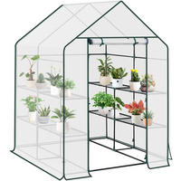 FOLIENGEWÄCHSHAUS, Metallgestell, 143 x 195 x 143 cm - Weiß, Textil/Metall (143/195/143cm) - Woltu