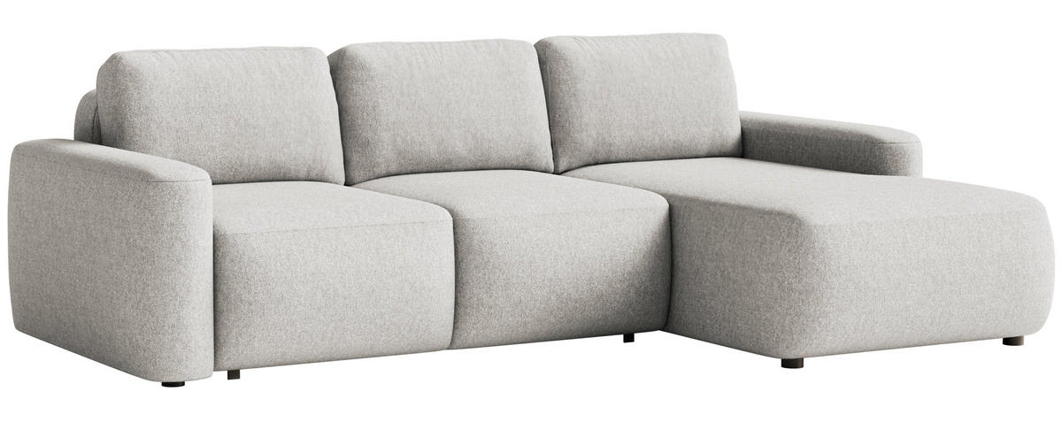 ECKSOFA Carnos Mini Graubeige Chenille - Taupe/Schwarz, Kunststoff/Textil (164/238cm) - Selsey