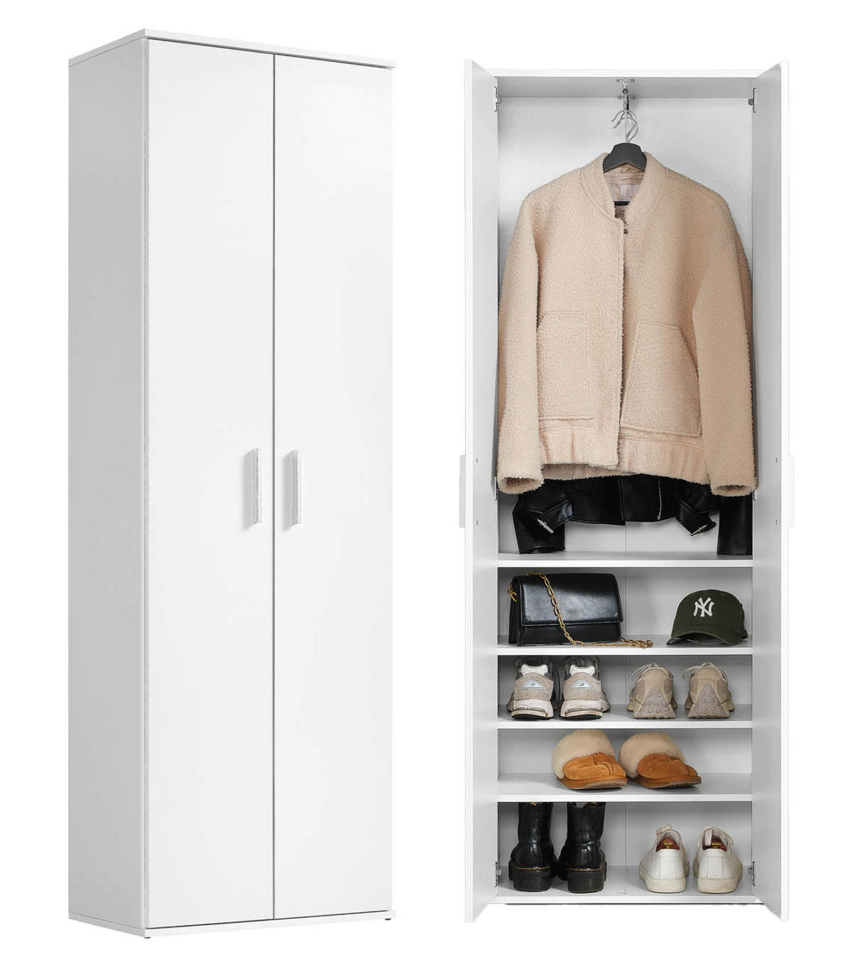 GARDEROBENSCHRANK Der Lange - Weiß, Holzwerkstoff (60/180/34cm) - Mokebo