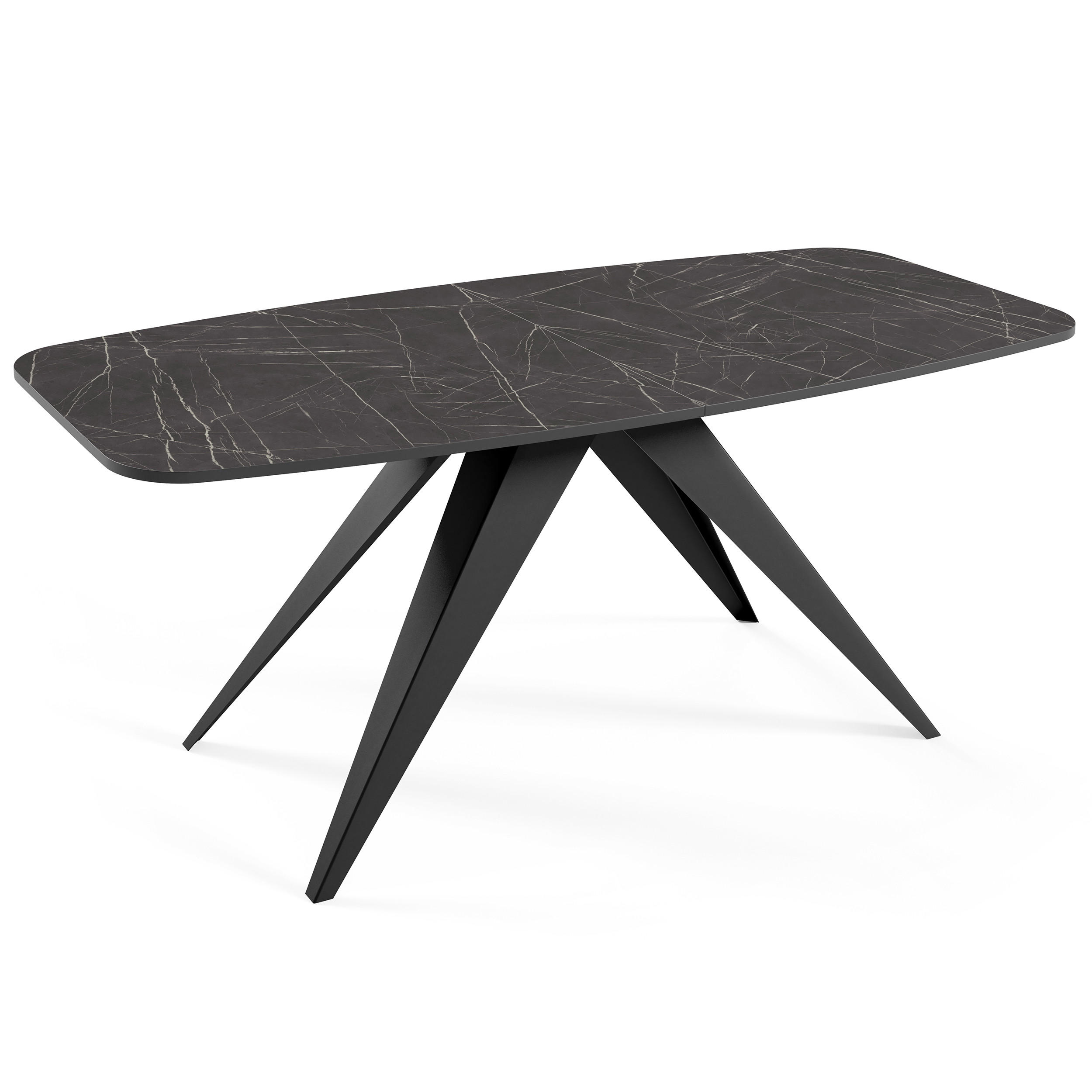 Beautysofa Esstisch Schwarz 80x76x160 cm